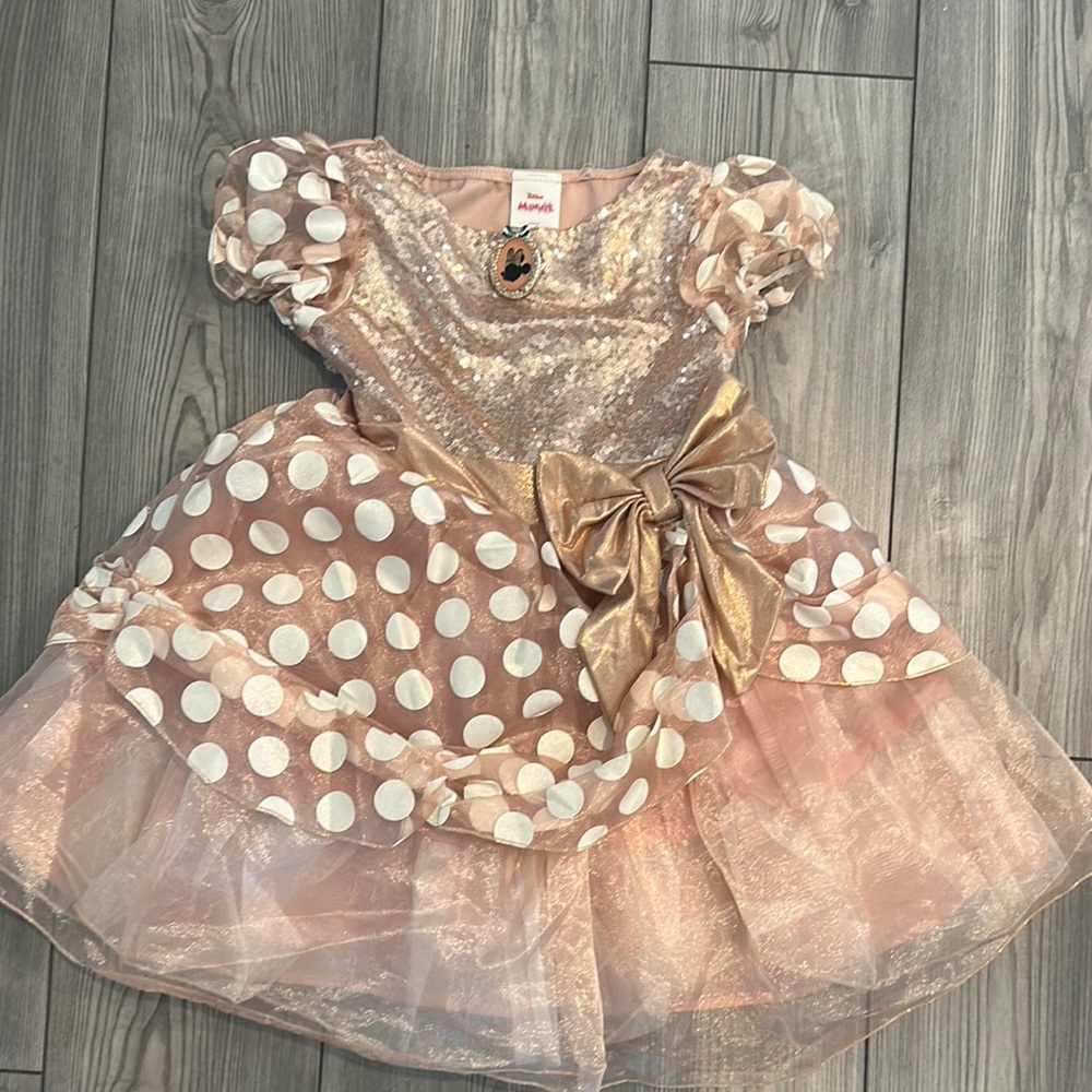 Sparkling Minnie DISNEY  Pink Polka Dot Kids Costume Dress